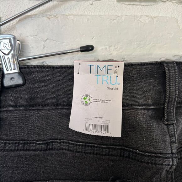 NWT Time And True High Rise Straight Leg Cropped Black Stretchy Jean Size 10 - Picture 5 of 5